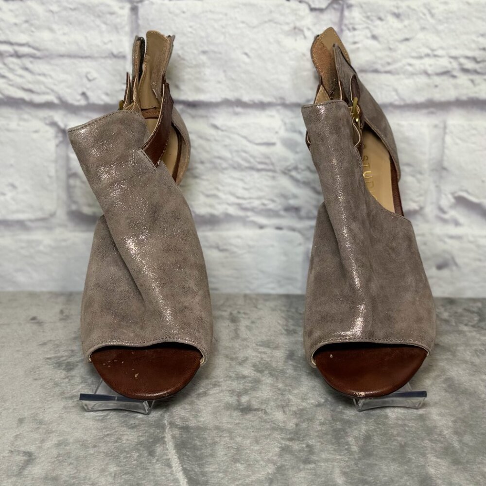Studio Isola Taupe Leather Booties - Picture 3 of 6